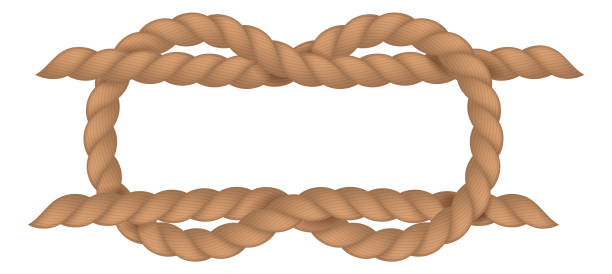 istock Sailor knot. Brown rope tied. Jute cord 1406546597