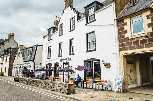 The Ship Inn hotel and restaurant at the town of Stonehaven on the Aberdeenshire region of Scotland.