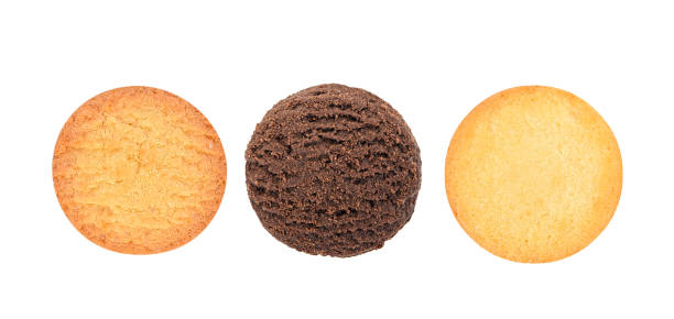 istock Tasty cookies isolated on white 1406547153