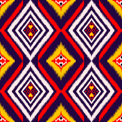 Geometric ethnic pattern design for background  for clothing wrapping Batik fabric.