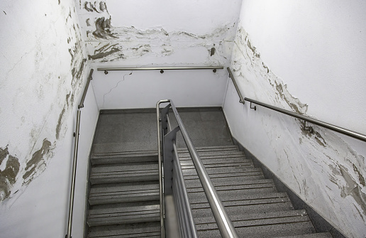 Detail of access stairs to a car park