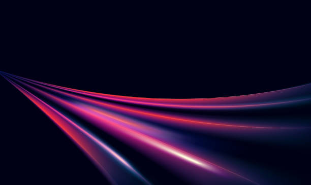 prędkość ruchu abstrakcyjny fioletowy fioletowy efekt świetlny w nocy - long exposure flash stock illustrations