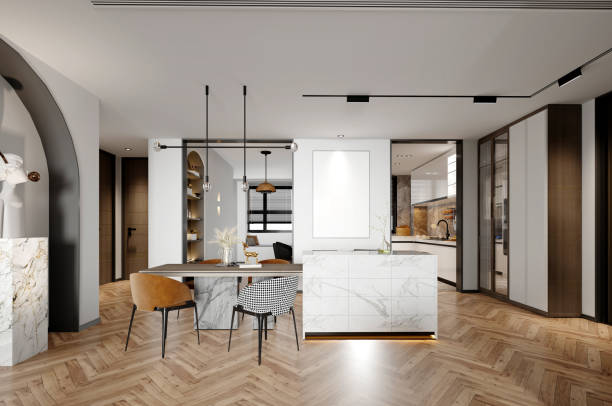 istock 3d render of apartment interior  living and dining room 1406563957