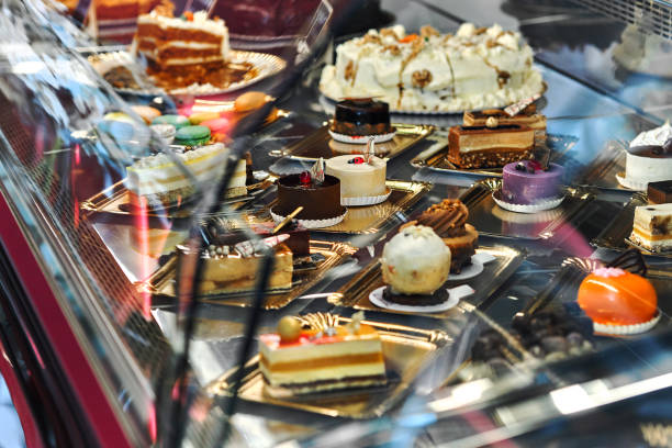 istock Showcase of diverse sweets in a pastry shop 1406568929