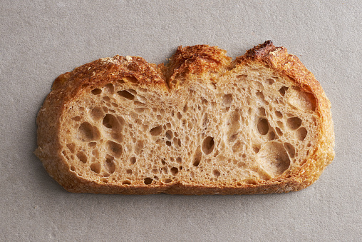 Close up slice of a sourdough bread