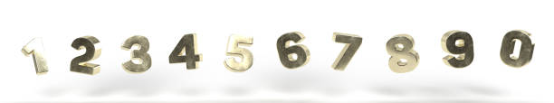 istock Golden 3d number illustration set on white background 1406580081