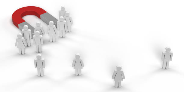istock Magnet attracts female and male stick figures 1406580344
