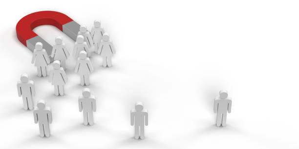 istock Magnet attracts female stick figures 1406580349