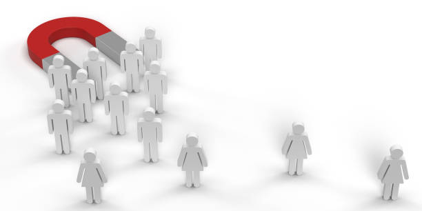 istock Magnet attracts only male stick figures 1406580353