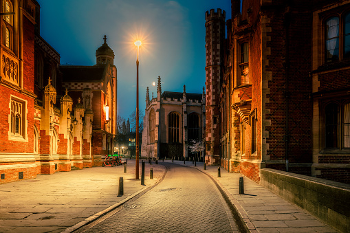 Night scene of Cambridge, UK