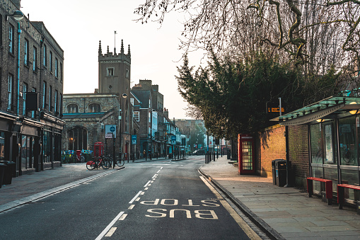 Cambridge England city street scene