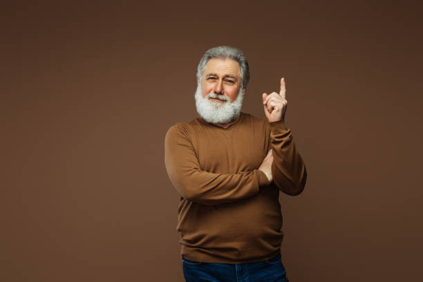 istock Portrait of a real happy old man 1406583812