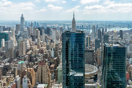 New York City aerial view seen from a high rise office building