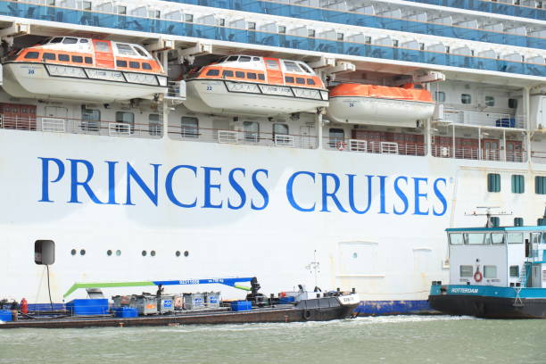 emerald princess operated by princess cruises - repairing sky luxury boat deck imagens e fotografias de stock