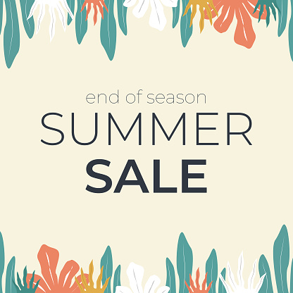 End Of Season Summer Sale Template. Sale Icon Vector Design EPS10 File.