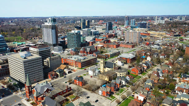 istock Aerial view of Kitchener, Ontario, Canada on spring day 1406597813