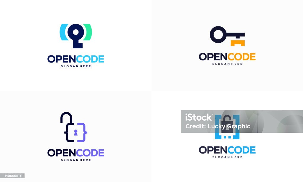 Set Of Open Code Symbol Designs Concept Vector Coder Technology Symbol ...