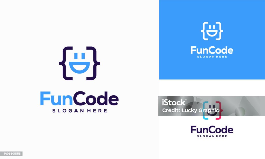 Fun Code Symbol Designs Konzeptvektor Coding Programmer Symbolvorlage ...