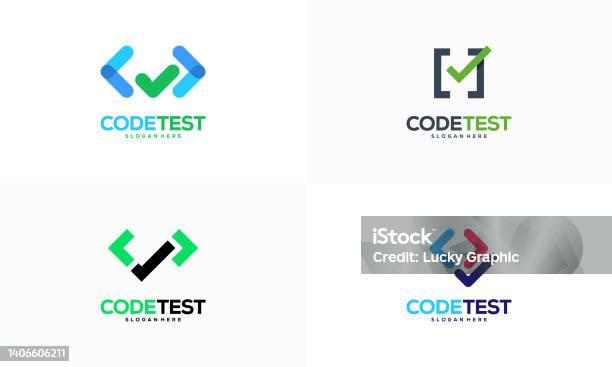 Set Of Code Tester Symbol Template Design Concept Programmer Technology ...