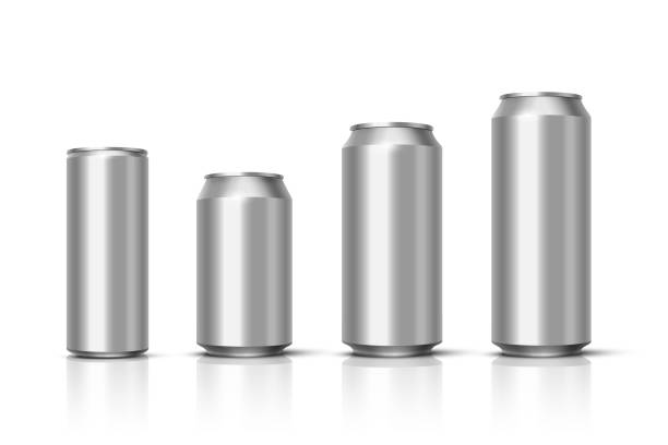 istock Aluminium beer, energy drink or soda pack mock up. Vector realistic blank metallic cans with mirror reflection isolated on white background 1406606251