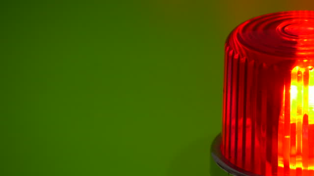 Red emergency Siren lamp rotating in Chroma Key