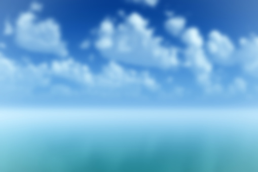 tropical sea with cloudscape blurred background