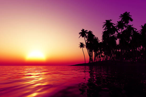 istock orange sunset over tropic sea 1406610186