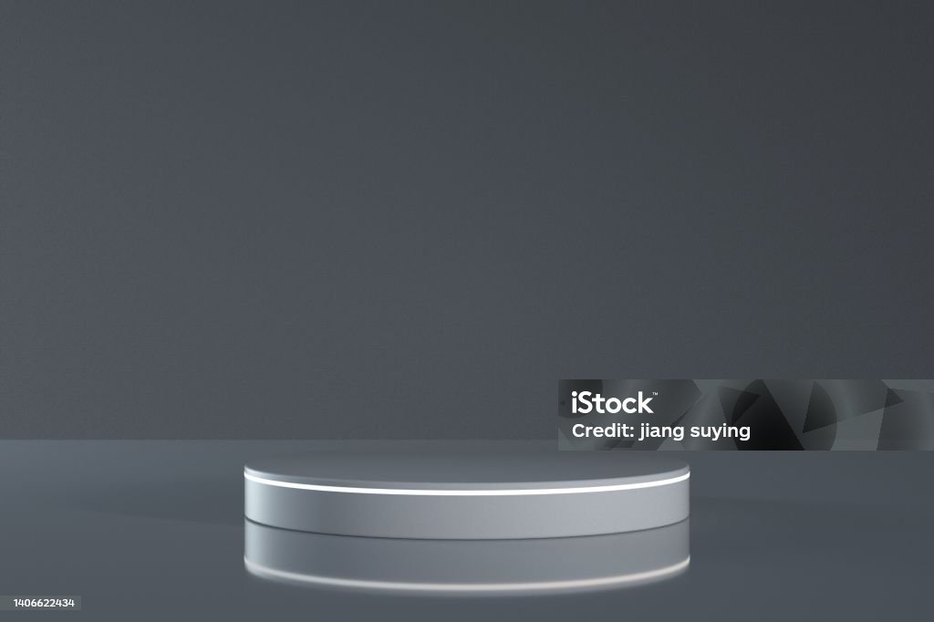 3d Rendering Virtual Product Display Platform With Grey Circular Base ...