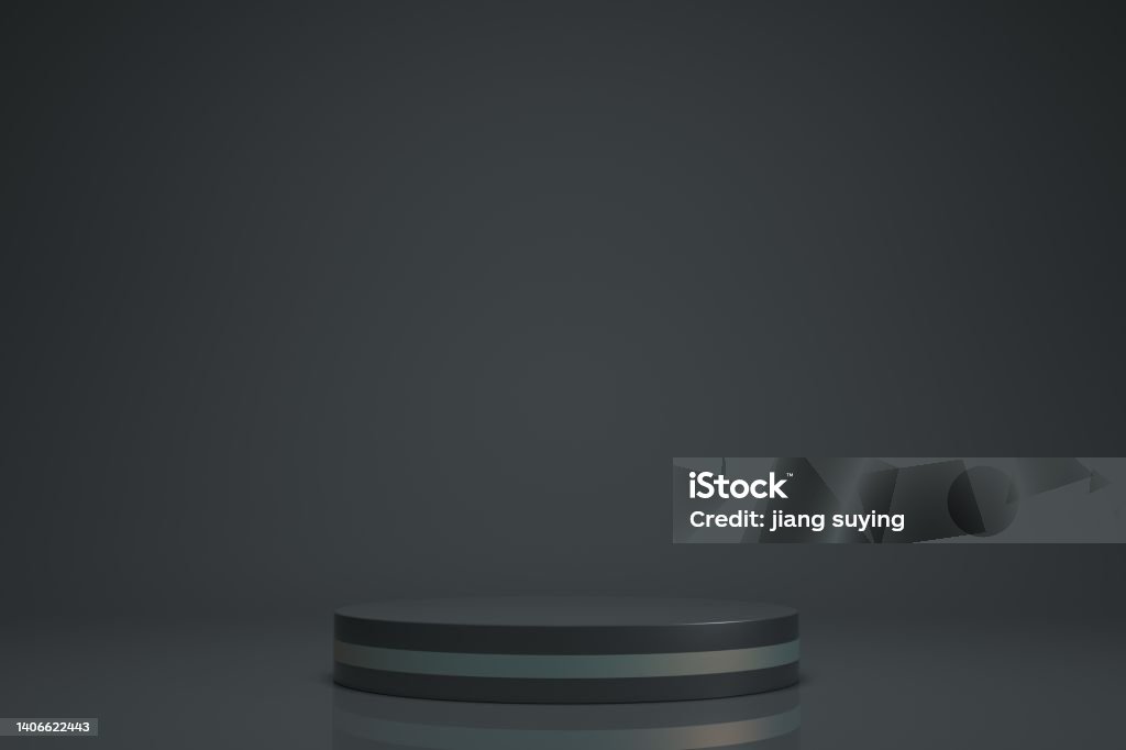 Product Display Rendering 3d Rendering Virtual Product Display Platform With Grey Circular Base ...