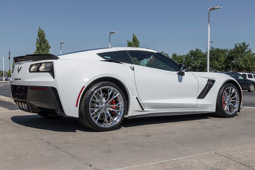 Avon - Circa July 2022: Used Chevrolet Corvette C7 Z06 on display. With supply issues, Chevy is buying and selling pre-owned cars to meet demand.