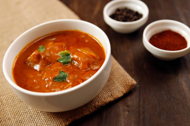 istock Indian chicken curry roux like tomato soup on the table 1406635067
