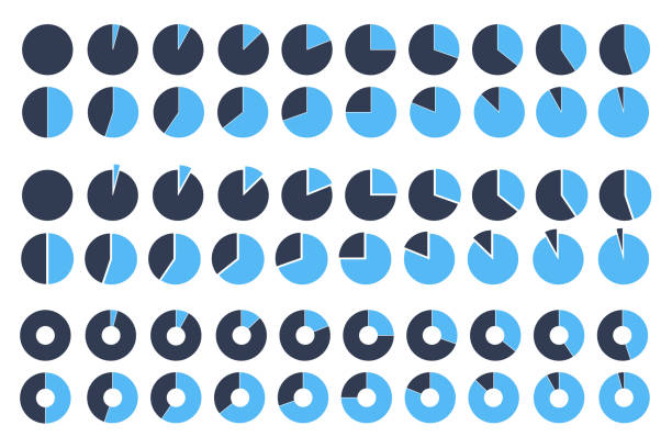 ilustrações de stock, clip art, desenhos animados e ícones de pie chart icon business infographics element - two wheel