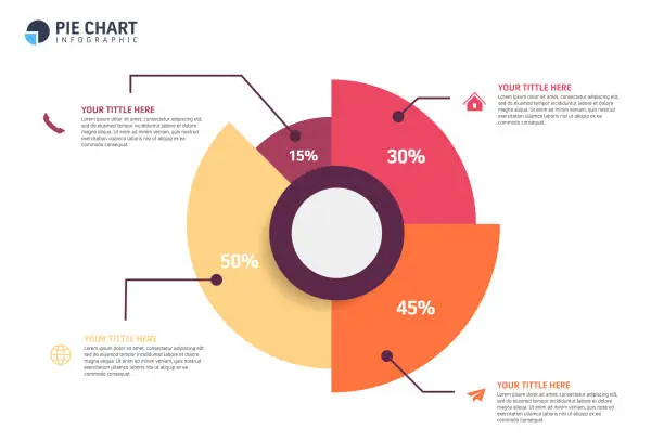 Vector illustration of Infographic pie chart