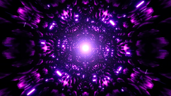 Glowing Organic Pattern Energy in the Dark Space Texture Effect Digital Art Illustration Background.