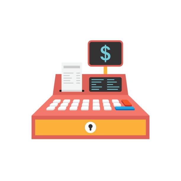 illustrations, cliparts, dessins animés et icônes de icône de distributeur automatique de billets dans un style plat. illustration de vecteur de paiement électronique sur fond isolé. concept d’entreprise d’enseigne de caisse. - cash box