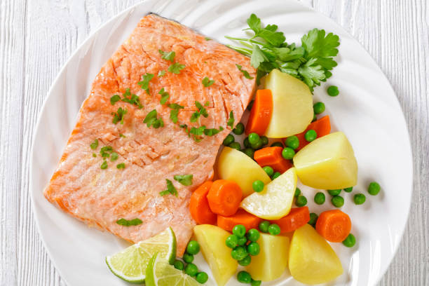 istock Multi Cooker salmon, carrots, peas and potatoes 1406650391