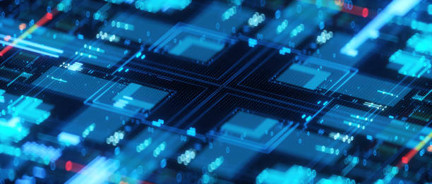 istock 3D rendering of cyberpunk AI. Circuit board. Technology background. Central Computer Processors CPU and GPU concept. Motherboard digital chip. Tech science background. 1406658425