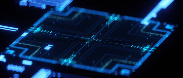 istock 3D rendering of cyberpunk AI. Circuit board. Technology background. Central Computer Processors CPU and GPU concept. Motherboard digital chip. Tech science background. 1406658815