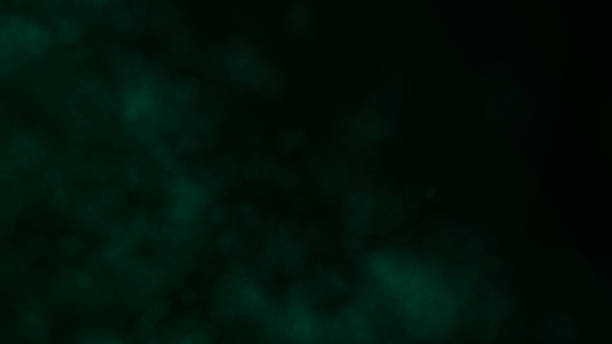 istock Green smoke on dark background. Dynamic abstract fog. 3D rendering. 1406661293