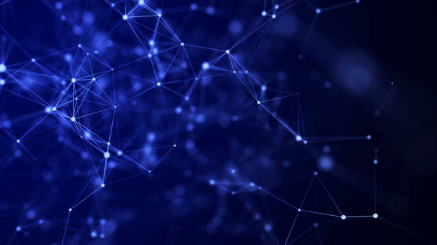 istock Abstract geometric background with connecting points and lines. Abstract blue digital background. Network concept. Big data complex with compounds. 3D rendering. 1406661344