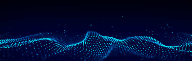 istock Dynamic sound wave of particles. Music futuristic flow. Abstract technology background. 3D rendering. 1406661415