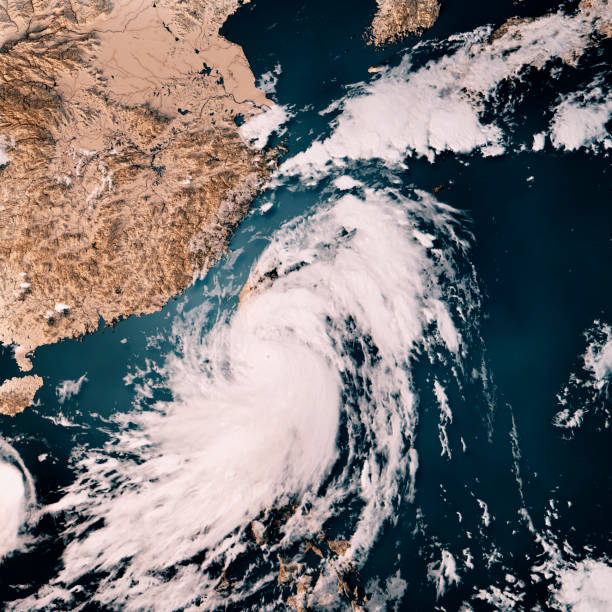 istock East China Taiwan Cloud Map Typhoon Chanthu 3D Render Neutral 1406666743