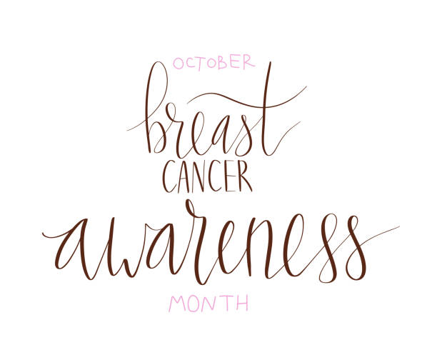 istock October Breast Cancer Awareness Month campaign web banner. Handwritten lettering art. 1406669926