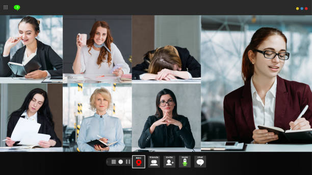 istock video call group virtual meeting business women 1406673769