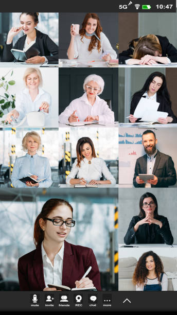 istock mobile video call virtual conference business team 1406673778