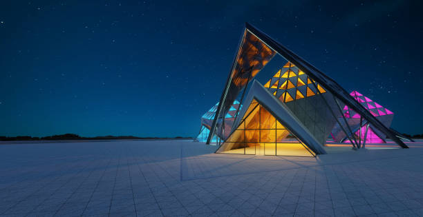 istock Contemporary triangle shape design modern Architecture building exterior 1406674300