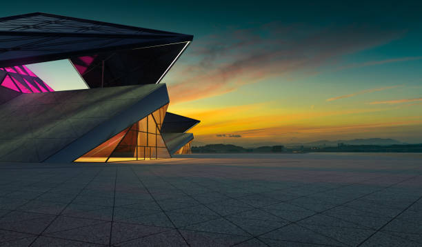 istock Contemporary triangle shape design modern Architecture building exterior 1406674397
