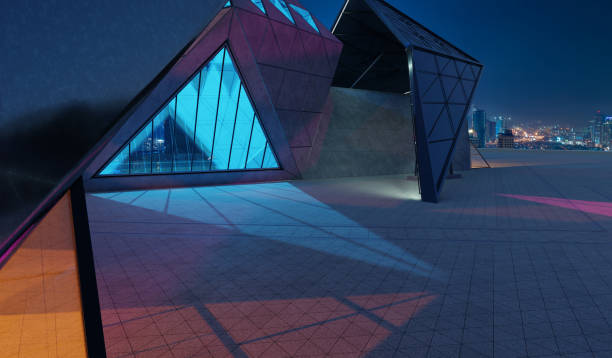istock Contemporary triangle shape design modern Architecture building exterior 1406674417