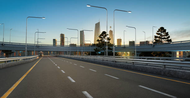 istock Straight highway and overpass flyover in city 1406676402