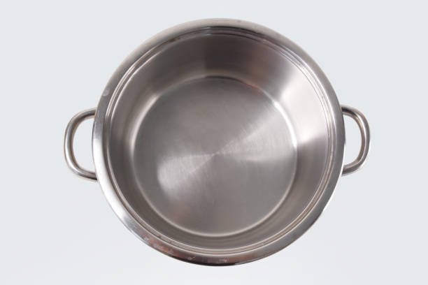 istock Old stainless steel saucepan isolated on the white background (Clipping Path) 1406676563